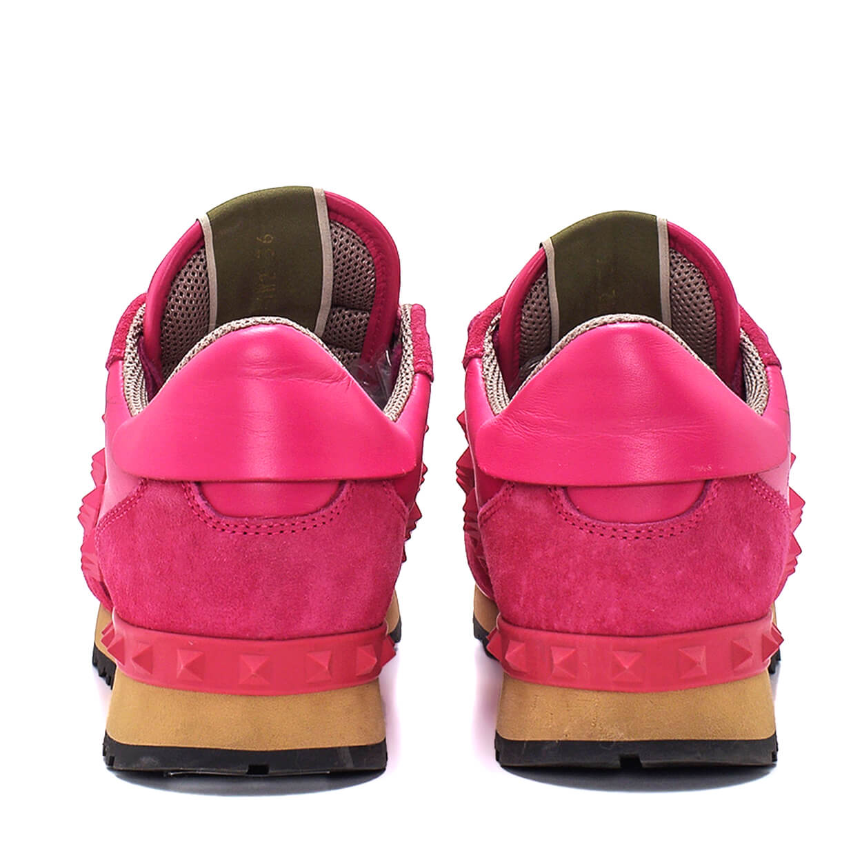 VALENTINO - Pink Leather & Suede Rockrunner Sneakers